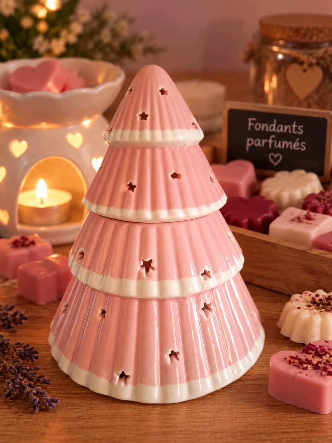 bruleur fondant parfumé sapin rose — photo 1