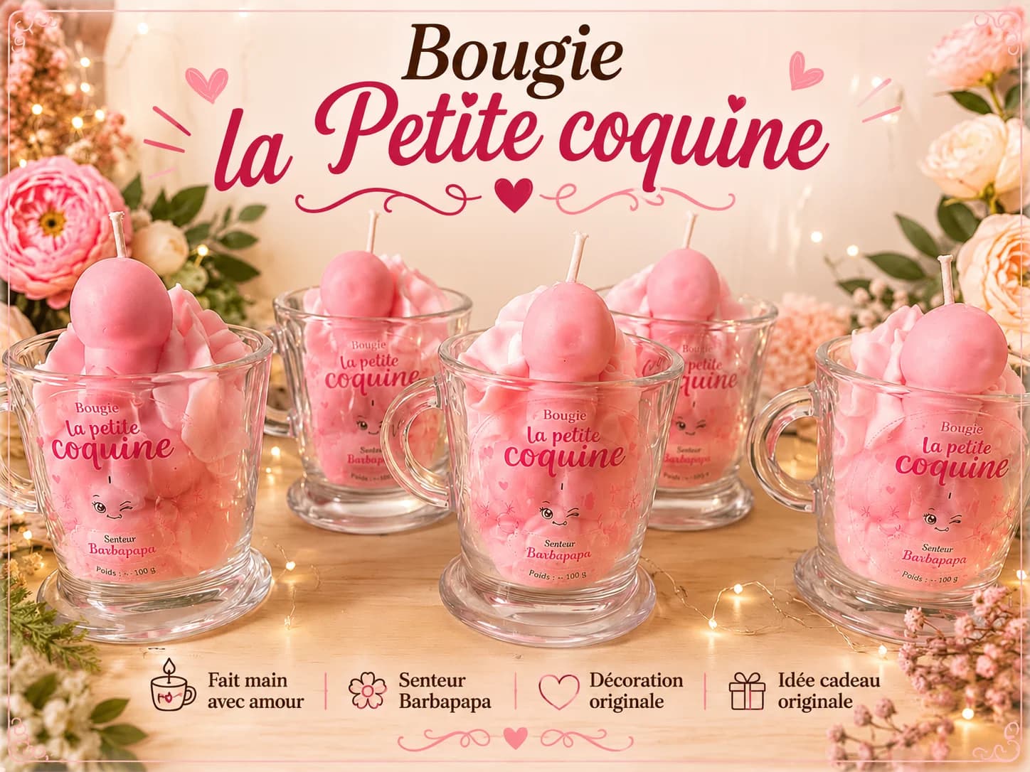 bougie la petite coquine senteur bonbon stroumph — photo 1