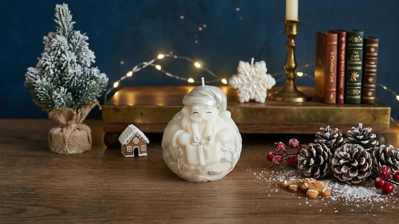bougie boule de noël senteur pomme d'amour — photo 1
